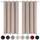 Blumtal Gordijnen Verduisterend Gordijn Kant en Klaar Blackout Gordijnen Taupe Set van 2