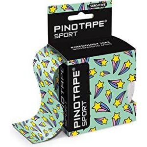 Pinotape Sport - Sensitive Tape - Shooting Star - 5 cm x 5 m - waterdichte kinesiotape - voor de gevoelige huid - latexvrij - sterke hechting | 3 tapes elk 5 meter = 15 meter