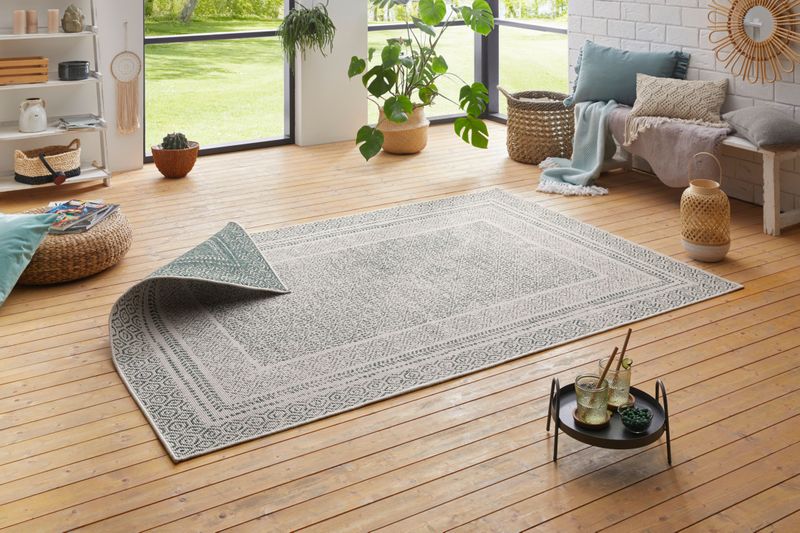 my home Teppich »Bernard Wendeteppich«, rechteckig, 5 mm Höhe, auch als Läufer, Robust, Pflegeleicht, Flachgewebe, In- und Outdoor