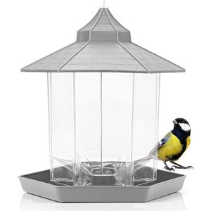 Wildlife Friend® - Hangend vogelhuisje, antraciet kunststof - Tuin, balkon, terras - voederlantaarn voor koolmezen, mussen