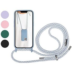 Artwizz HangOn Case geschikt voor iPhone 12 PRO MAX (6,7 ') - Elastische beschermhoes gemaakt van siliconen als telefoonketting om om te hangen met band - Nordic Blue