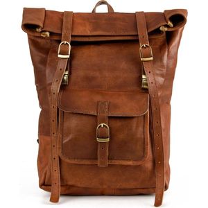 Berliner Bags Leeds Size M vintage rugzak van leer met laptopvak voor dames en heren