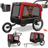 Kesser - Hundeanhänger Boxer 3-in-1 Hundebuggy & Jogger Fahrradanhänger groß ca. 240 Liter Volumen gefedert Material: 600D Oxford Canvas Rot