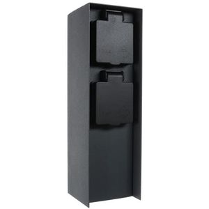 BOLD Orio - Outdoor voeding (stekkerkolom) met dubbel stopcontact in antraciet (IP44 outdoor energiekolom, tot 3680 W, rechthoekig, 23 x 7 x 7 cm, eenvoudige montage)