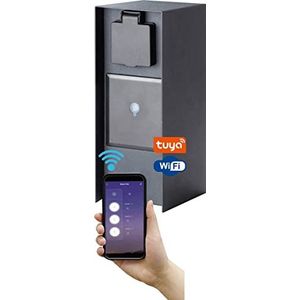 ORIO - Buitenstopcontact - Roestvrij Staal - 2 Aansluitingen - IP44 Bescherming