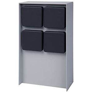 Bold Abano 19578 tuinstroomzuil met 4 stopcontacten, lichtgrijs, IP44, 3680 W, eenvoudige montage, plasticvrije verpakking