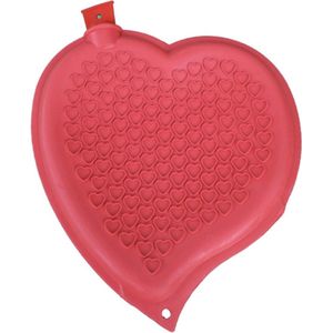 FAIR ZONE Warmwaterkruik hart zonder overtrek hartvorm 1 liter warmwaterfles van natuurlijk rubber