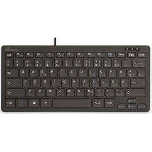 Mediarange Tastatur Compact ultraflach mit Kabel Keyboard QWERTZ schwarz MROS112 Tastatur