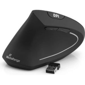 MediaRange Draadloze Muis Verticaal - Zwart - Ergonomisch - 6-Knops
