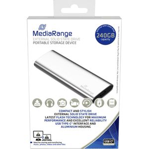 MediaRange SSD HDD 3.2Gen2 USB Type-C 240GB ext. sil