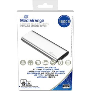 MediaRange - M.2 Externe SSD - Zilver - 480GB - USB-C