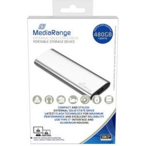 MediaRange M.2, 3D TLC, USB-C, 29. (480 GB), Externe SSD, Zilver