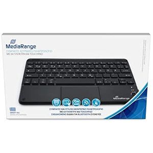 MediaRange Compact draadloos toetsenbord met 64 toetsen en touchpad, QWERTY (GR) toetsenbord, zwart