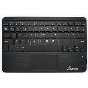 MediaRange Compact draadloos toetsenbord met 64 toetsen en touchpad, QWERTZ (DE/AT/CH), zwart