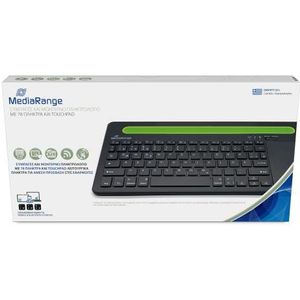 MediaRange Compact multi-pairing draadloos toetsenbord met 78 toetsen en touchpad, QWERTY (GR) toetsenbordindeling, zwart/groen
