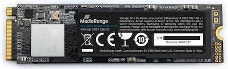 MediaRange - Intern M.2 SSD - 256 GB - NVMe PCIe TLC Nand