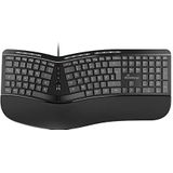 MediaRange - Ergonomisch Toetsenbord - Zwart - Bedraad - 124 Toetsen