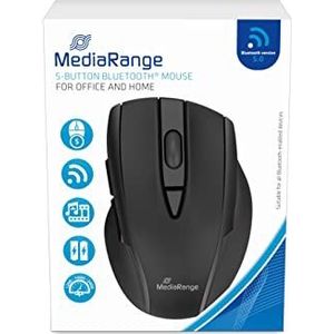 MediaRange Bluetooth®-muis met 5 knoppen en optische sensor, zwart