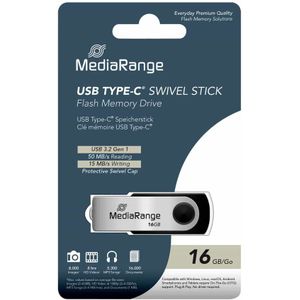 MediaRange USB-Stick schwarz, silber 16 GB