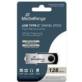 MediaRange - Swivel Stick - USB-stick - Zwart - 128 GB