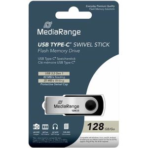MediaRange - Swivel Stick - USB-stick - Zwart - 128 GB