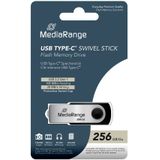MediaRange - MR1955 - USB-stick - 256 GB - Zwart - Zilver