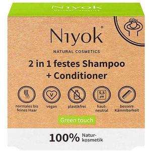 Niyok 2 in 1 solid shampoo + conditioner - Green touch 80 g