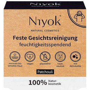 Niyok - Facewash Bar - 80G - Plasticvrij - Actieve Kool - Mild voor Huid