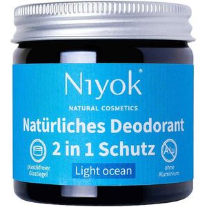 Niyok 2 in 1 anti-transpirant deodorant crème - Licht oceaan 40 ml