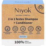 Niyok - Sensitive 2-in-1 Shampoo & Conditioner Bar - 80G - Vegan - Plasticvrij