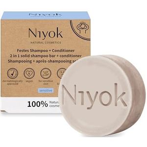Niyok - Sensitive 2-in-1 Shampoo & Conditioner Bar - 80G - Vegan - Plasticvrij