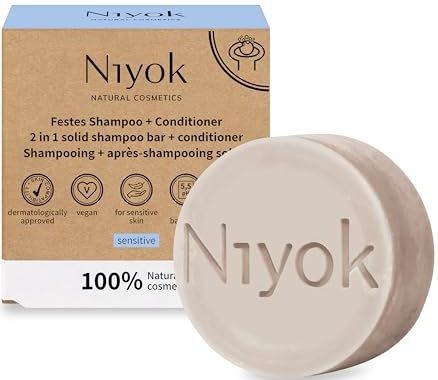 Niyok - Sensitive 2-in-1 Shampoo & Conditioner Bar - 80G - Vegan - Plasticvrij