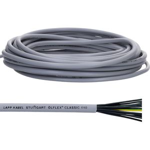 10 meter Lapp 1119405 Ölflex Classic 110 PVC stuurstroomkabel 5x2,5 mm² met groen-gele aardgeleider 5G2,5 mm² I stuurstroomkabel 5-aderig I kabel 5-aderig