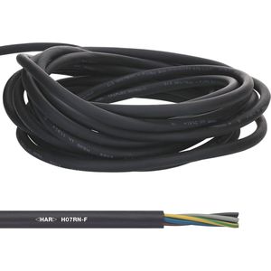 10 meter Lapp 1600103 H07RN-F 3x1,5 mm² flexibele rubberen kabel met aardgeleider I UV-bestendige kabel voor buitengebruik I oliebestendig I koudebestendig I aansluitkabel 3G1,5 mm2 zwart