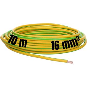 Lapp 4520006 H07V-K 16,0 mm² groen/geel I aardingskabel I beschermgeleider 16 mm2 I kabelkabel I flexibele geleidingskabel I enkele pvc-kabel I bedrading I bedrading