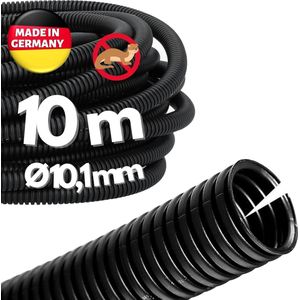 10 meter Kalitec gegolfde buis met gleuf, NW 10 mm, open gegolfde slang, marterbeschermbuis, lege buis, kabelbescherming AD 12,7 mm, ID 10 mm