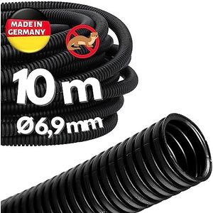 10 meter Kalitec ribbelbuis gesloten NW 7,5 I ribbelslang zonder gleuf I marterbeschermingsbuis I lege buis I kabelbescherming AD 9,9 mm ID 6,9 mm