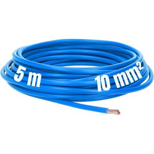 5 meter Lapp 4520025 H07V-K 10 mm² blauw, kabelkabel, flexibele geleider, pvc-eengeleider, streng 10 mm², bedrading