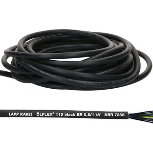 10 meter Lapp 1120269 Ölflex Classic 110 Zwart 0,6/1kV PVC stuurstroomkabel 4x1 mm² met aardgeleider I buitenruimte I vlamvertragend I kabel 4-aderig I aansluitkabel 4G1.0