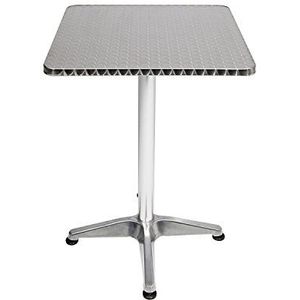 FineHome Aluminium bistrotafel/bistrotafel, terrastafel, balkontafel, tuintafel, inklapbaar, in hoogte verstelbaar, 60 x 60 cm, 70/110 cm