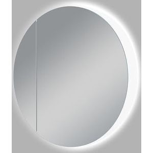 Talos Picasso Style Spiegelkast, wit, diameter 60 cm, met hoogwaardige aluminium behuizing, modern badkamermeubel met geïntegreerde LED-verlichting, badkamerspiegel met praktische opbergruimte