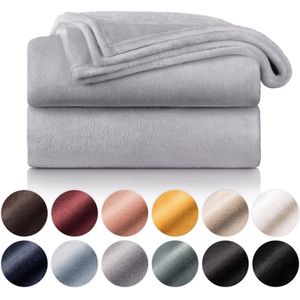 Blumtal Fleece Deken Super Zacht Fleece Plaid Grijs
