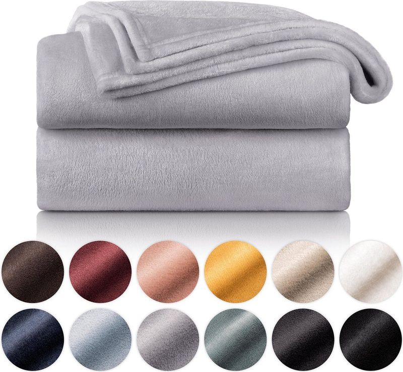 Blumtal Fleece Deken Super Zacht Fleece Plaid Grijs