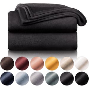 Blumtal fleece deken - hoogwaardige deken, zachte deken, microvezeldeken als bankhoes, sprei, plaid of woonkamerdeken, 270 x 230 cm, Antraciet