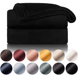 Blumtal - Fleece Deken - Super Zacht Fleece Plaid 150x200 cm - Zwart