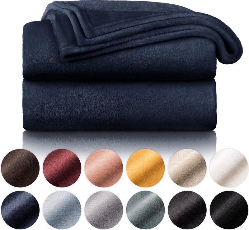 Blumtal Fleece Deken Super Zacht Fleece Plaid Donker Oceaan Blauw