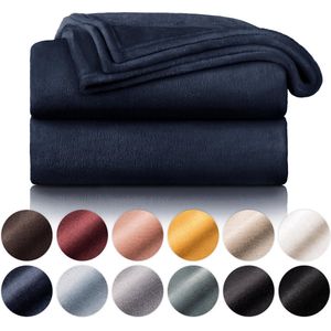 Blumtal Fleece Deken Super Zacht Fleece Plaid Donker Oceaan Blauw
