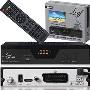 Leyf 2809 Digitale satellietontvanger - (HDTV, DVB-S/S2, HDMI, SCART, 2X USB 2.0, Full HD 1080p) [voorgeprogrammeerd voor Astra Hotbird Türksat] [energieklasse A+++]