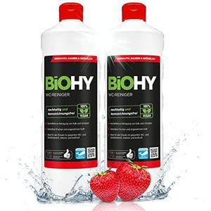 BiOHY WC Reiniger (2 x 1l Fles) | EXTRA STRONG | Profi-bio-concentraat | Viskeuze reinigingsgel | Ideaal tegen urinesteen (WC-Reiniger)
