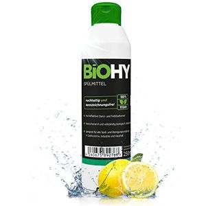 BiOHY Afwasmiddel (250ml Fles) | Vrij van schadelijke chemicaliën & biologisch afbreekbaar | Glans & vetoplossende formule | Geschikt voor industrie en huishouden (Spülmittel)